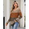 Zeagoo Long Sleeve Shirts for Women Spring V Neck Tops Casual Dressy Blouse Boho Tunic Business Work Clothes School Outfit(Caramel)