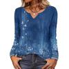 Zeagoo Long Sleeve Shirts for Women Spring V Neck Tops Casual Dressy Blouse Boho Tunic Business Work Clothes School Outfit(Floral Blue Boho)