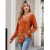 Zeagoo Long Sleeve Shirts for Women Spring V Neck Tops Casual Dressy Blouse Boho Tunic Business Work Clothes School Outfit(Floral Orange Boho)