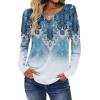 Zeagoo Long Sleeve Shirts for Women Spring V Neck Tops Casual Dressy Blouse Boho Tunic Business Work Clothes School Outfit(Mz837 Boho)