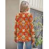 Zeagoo Long Sleeve Shirts for Women Spring V Neck Tops Casual Dressy Blouse Boho Tunic Business Work Clothes School Outfit(Mz916 Orange)