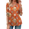 Zeagoo Long Sleeve Shirts for Women Spring V Neck Tops Casual Dressy Blouse Boho Tunic Business Work Clothes School Outfit(Mz916 Orange)