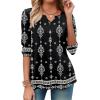Zeagoo Long Sleeve Shirts for Women Spring V Neck Tops Casual Dressy Blouse Boho Tunic Business Work Clothes School Outfit(Mz922 Black)