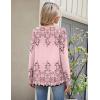 Zeagoo Long Sleeve Shirts for Women Spring V Neck Tops Casual Dressy Blouse Boho Tunic Business Work Clothes School Outfit(Pink Floral)
