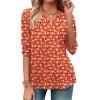 Zeagoo Long Sleeve Shirts for Women Spring V Neck Tops Casual Dressy Blouse Boho Tunic Business Work Clothes School Outfit(Red Floral)