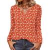 Zeagoo Long Sleeve Shirts for Women Spring V Neck Tops Casual Dressy Blouse Boho Tunic Business Work Clothes School Outfit(Red Floral)