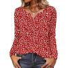 Zeagoo Long Sleeve Shirts for Women Spring V Neck Tops Casual Dressy Blouse Boho Tunic Business Work Clothes School Outfit(Red Jh590 Polka Dot)