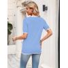 Zeagoo Women’s Short Sleeve Sweater 2026 Spring Summer V Neck Lightweight Tops Dressy Blouses Business Casual Outfits(Light Blue)