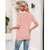 Zeagoo Women’s Short Sleeve Sweater 2026 Spring Summer V Neck Lightweight Tops Dressy Blouses Business Casual Outfits(Pink)