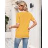 Zeagoo Women’s Short Sleeve Sweater 2026 Spring Summer V Neck Lightweight Tops Dressy Blouses Business Casual Outfits(Yellow)