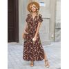 Zeagoo Summer Dresses for Women 2026 Maxi Dresses Vacation Sundress Short Sleeve Casual Sundresses Split Dress with Pockets(A-floral-xh267)