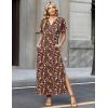 Zeagoo Summer Dresses for Women 2026 Maxi Dresses Vacation Sundress Short Sleeve Casual Sundresses Split Dress with Pockets(A-floral-xh267)