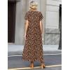 Zeagoo Summer Dresses for Women 2026 Maxi Dresses Vacation Sundress Short Sleeve Casual Sundresses Split Dress with Pockets(A-floral-xh267)