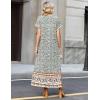 Zeagoo Summer Dresses for Women 2026 Maxi Dresses Vacation Sundress Short Sleeve Casual Sundresses Split Dress with Pockets(Floral-mz914)