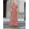 Zeagoo Summer Dresses for Women 2026 Maxi Dresses Vacation Sundress Short Sleeve Casual Sundresses Split Dress with Pockets(Floral-xh518)