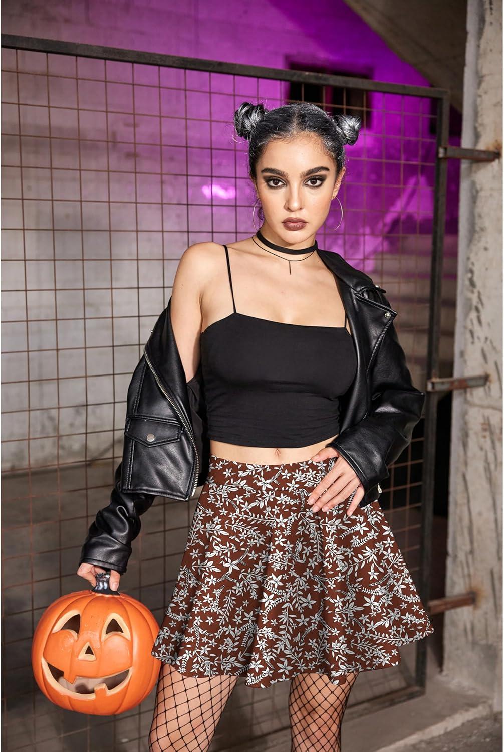 imageZeagoo Womens Skirt Basic Mini Skater Skirt 2026 Summer Skirts Stretchable High Waist ALine Party Club SkirtsRed Floral