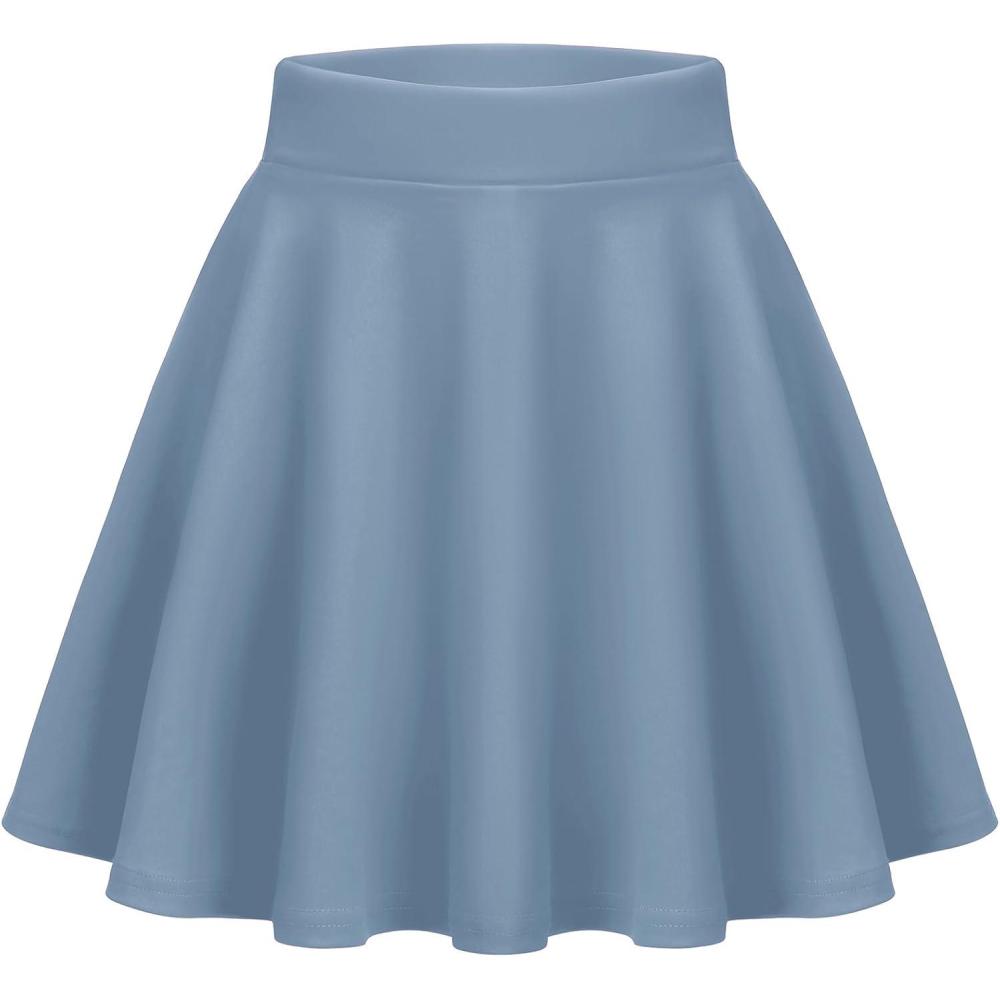 imageZeagoo Womens Skirt Basic Mini Skater Skirt 2026 Summer Skirts Stretchable High Waist ALine Party Club SkirtsLight Blue