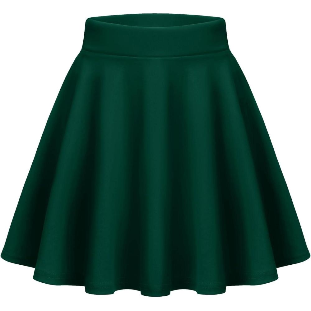 imageZeagoo Womens Skirt Basic Mini Skater Skirt 2026 Summer Skirts Stretchable High Waist ALine Party Club SkirtsLight Green