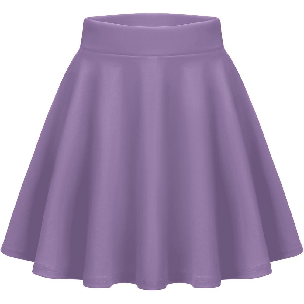 imageZeagoo Womens Skirt Basic Mini Skater Skirt 2026 Summer Skirts Stretchable High Waist ALine Party Club SkirtsLilac Purple