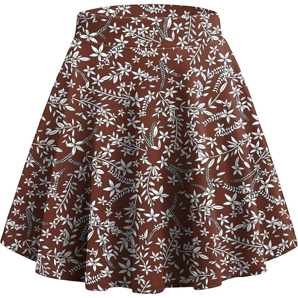 imageZeagoo Womens Skirt Basic Mini Skater Skirt 2026 Summer Skirts Stretchable High Waist ALine Party Club SkirtsRed Floral