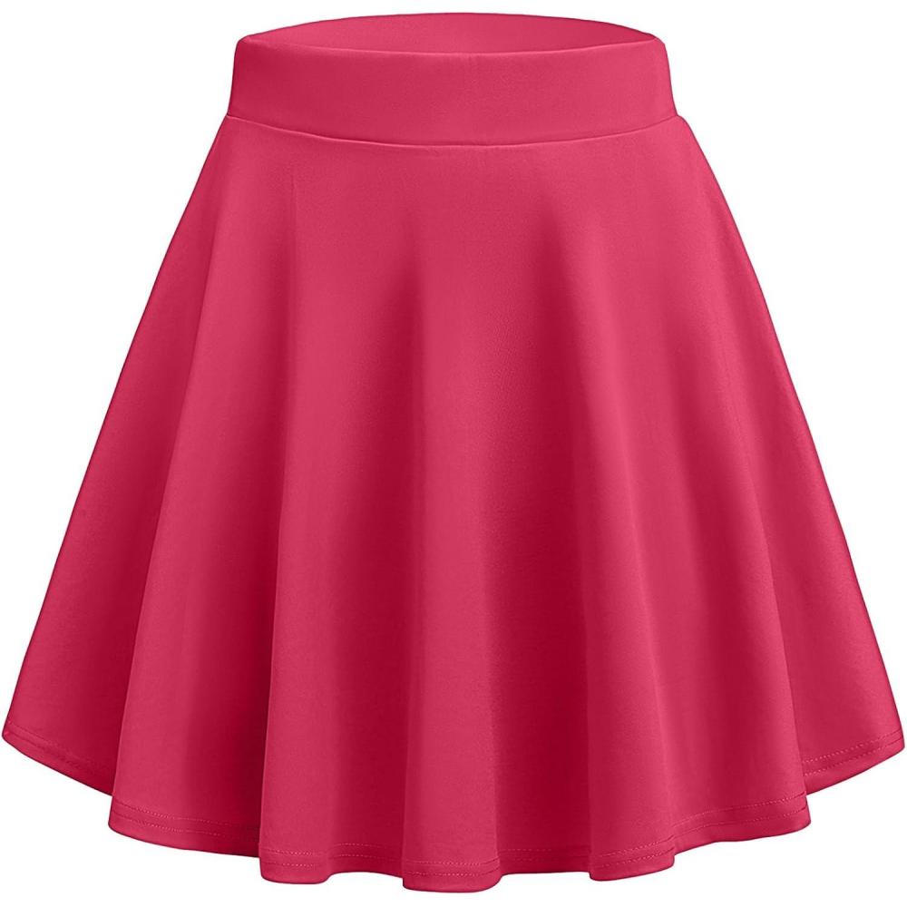 imageZeagoo Womens Skirt Basic Mini Skater Skirt 2026 Summer Skirts Stretchable High Waist ALine Party Club SkirtsRose