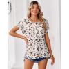 Zeagoo Womens Blouses Chiffon Short Sleeve Tops Crew Neck Work Casual Shirts Spring Summer Clothes(An443)