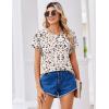 Zeagoo Womens Blouses Chiffon Short Sleeve Tops Crew Neck Work Casual Shirts Spring Summer Clothes(An443)