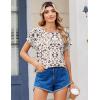 Zeagoo Womens Blouses Chiffon Short Sleeve Tops Crew Neck Work Casual Shirts Spring Summer Clothes(An443)