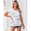 Zeagoo Womens Blouses Chiffon Short Sleeve Tops Crew Neck Work Casual Shirts Spring Summer Clothes(Bf290)