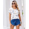 Zeagoo Womens Blouses Chiffon Short Sleeve Tops Crew Neck Work Casual Shirts Spring Summer Clothes(Bf290)