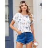 Zeagoo Womens Blouses Chiffon Short Sleeve Tops Crew Neck Work Casual Shirts Spring Summer Clothes(Bf290)