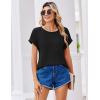 Zeagoo Womens Blouses Chiffon Short Sleeve Tops Crew Neck Work Casual Shirts Spring Summer Clothes(Black)