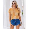 Zeagoo Womens Blouses Chiffon Short Sleeve Tops Crew Neck Work Casual Shirts Spring Summer Clothes(Cx294)