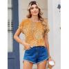 Zeagoo Womens Blouses Chiffon Short Sleeve Tops Crew Neck Work Casual Shirts Spring Summer Clothes(Cx294)