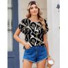 Zeagoo Womens Blouses Chiffon Short Sleeve Tops Crew Neck Work Casual Shirts Spring Summer Clothes(Cx312)