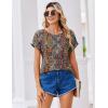 Zeagoo Womens Blouses Chiffon Short Sleeve Tops Crew Neck Work Casual Shirts Spring Summer Clothes(Mz721)