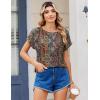 Zeagoo Womens Blouses Chiffon Short Sleeve Tops Crew Neck Work Casual Shirts Spring Summer Clothes(Mz721)