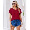 Zeagoo Womens Blouses Chiffon Short Sleeve Tops Crew Neck Work Casual Shirts Spring Summer Clothes(Red)