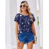 Zeagoo Womens Blouses Chiffon Short Sleeve Tops Crew Neck Work Casual Shirts Spring Summer Clothes(Sf180)