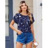 Zeagoo Womens Blouses Chiffon Short Sleeve Tops Crew Neck Work Casual Shirts Spring Summer Clothes(Sf180)