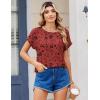 Zeagoo Womens Blouses Chiffon Short Sleeve Tops Crew Neck Work Casual Shirts Spring Summer Clothes(Sf290)