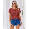 Zeagoo Womens Blouses Chiffon Short Sleeve Tops Crew Neck Work Casual Shirts Spring Summer Clothes(Sf290)