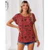 Zeagoo Womens Blouses Chiffon Short Sleeve Tops Crew Neck Work Casual Shirts Spring Summer Clothes(Sf290)