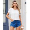 Zeagoo Womens Blouses Chiffon Short Sleeve Tops Crew Neck Work Casual Shirts Spring Summer Clothes(White(sheer))