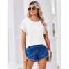 Zeagoo Womens Blouses Chiffon Short Sleeve Tops Crew Neck Work Casual Shirts Spring Summer Clothes(White(sheer))