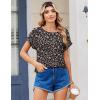 Zeagoo Womens Blouses Chiffon Short Sleeve Tops Crew Neck Work Casual Shirts Spring Summer Clothes(Xh532)