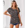Zeagoo Womens Blouses Chiffon Short Sleeve Tops Crew Neck Work Casual Shirts Spring Summer Clothes(Xh532)