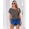 Zeagoo Womens Blouses Chiffon Short Sleeve Tops Crew Neck Work Casual Shirts Spring Summer Clothes(Xh532)