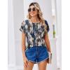 Zeagoo Womens Blouses Chiffon Short Sleeve Tops Crew Neck Work Casual Shirts Spring Summer Clothes(Zr220)