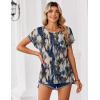 Zeagoo Womens Blouses Chiffon Short Sleeve Tops Crew Neck Work Casual Shirts Spring Summer Clothes(Zr220)